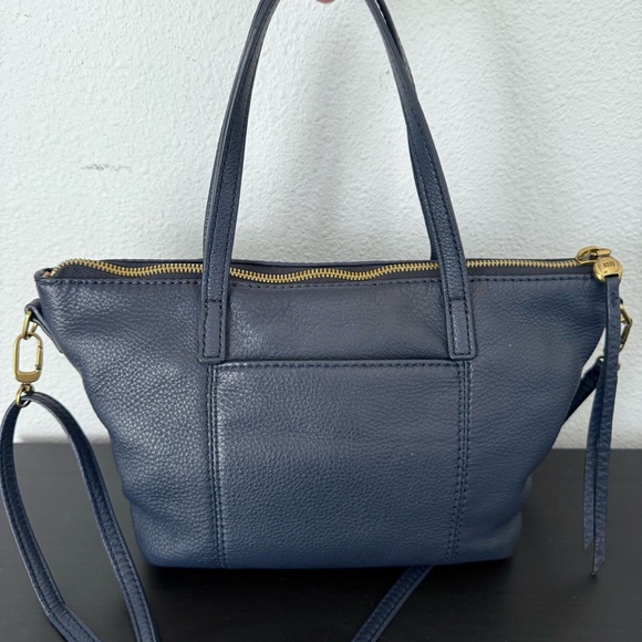 HOBO Kingston Leather Mini Tote Crossbody Bag Navy Blue - Picture 3 of 16